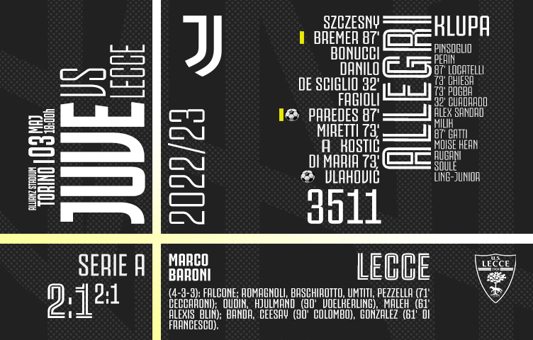 Serie A 2022/23 / 33. kolo / Juventus - Lecce 2:1 (2:1)