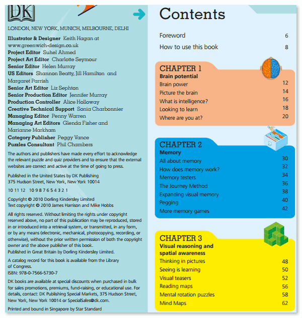 Contents of the English Book Brain Training