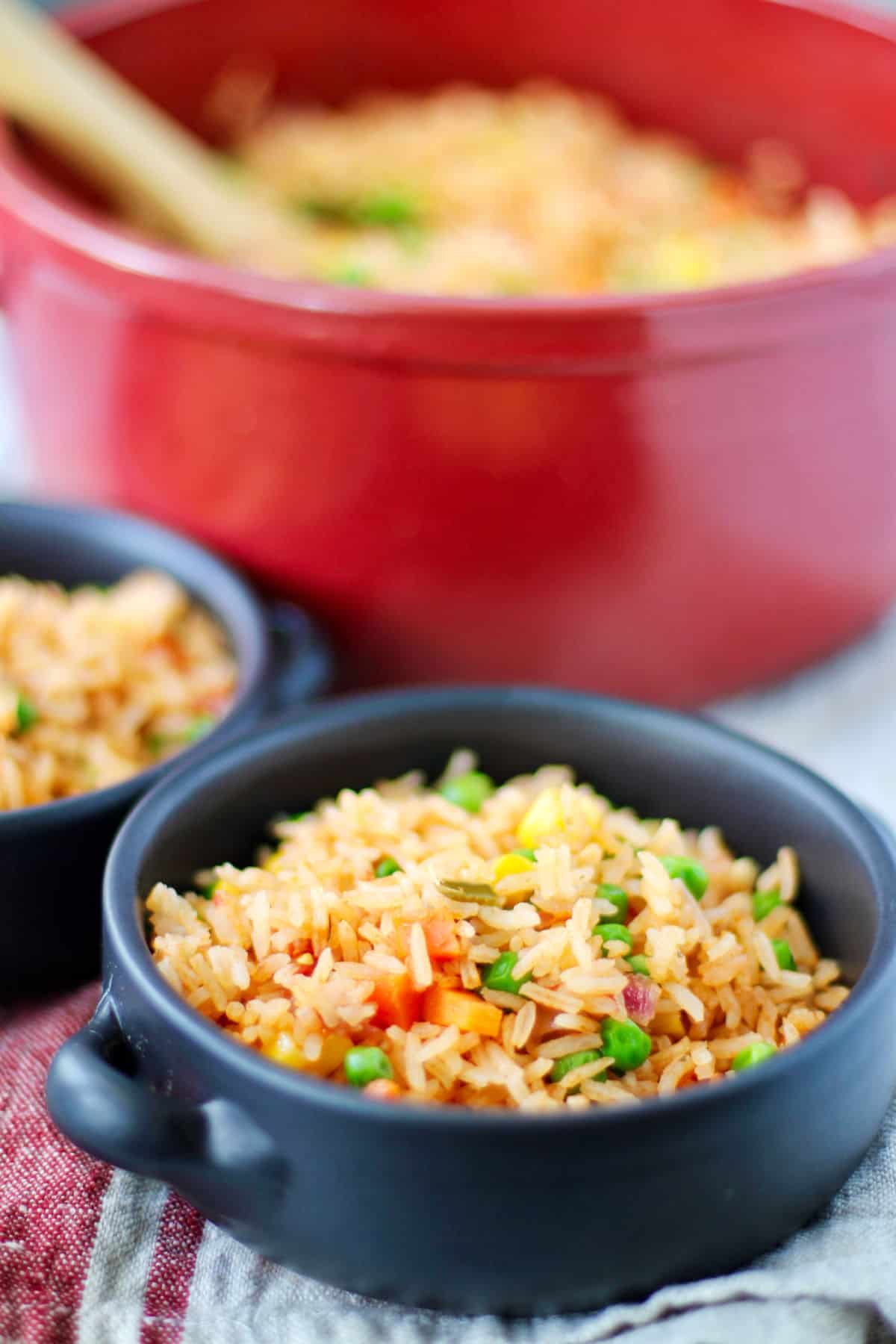 Mexican Red Rice in individual bowls.