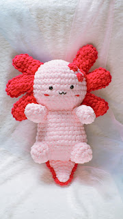 Giant Axolotl amigurumi crochet doll pattern