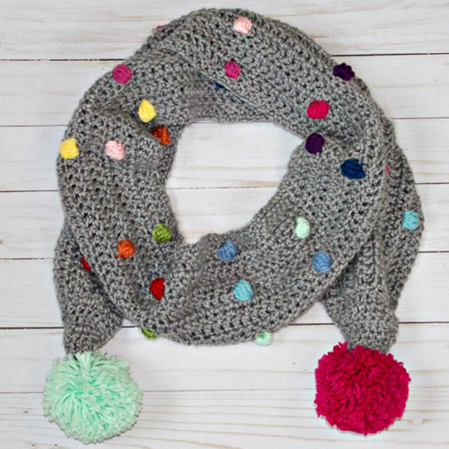 Confetti Scarf with Bobble Stitch - Free Pattern 