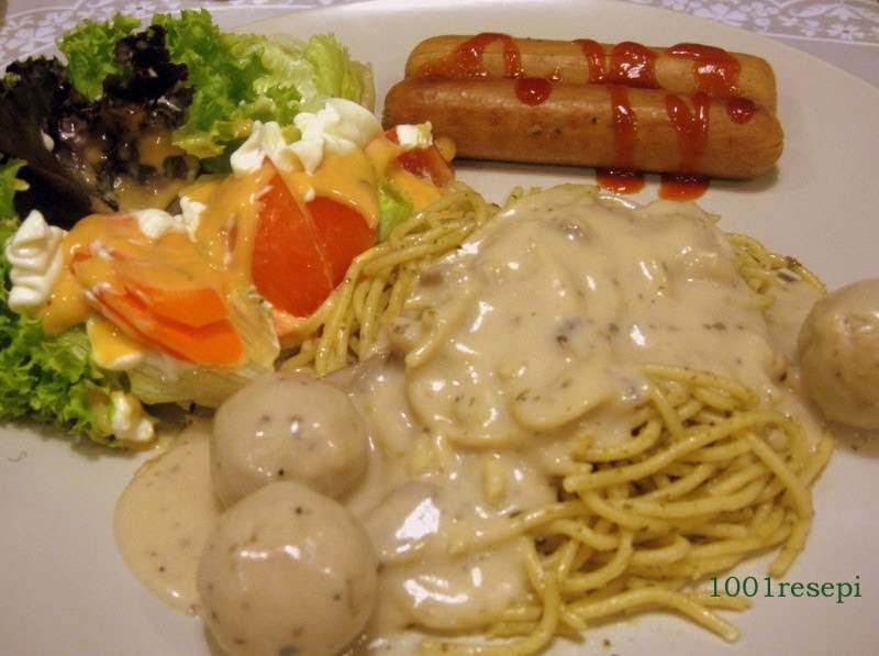 Resepi Spaghetti Carbonara Meatball - Soalan 05