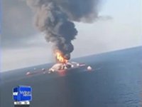 Oil rig burns