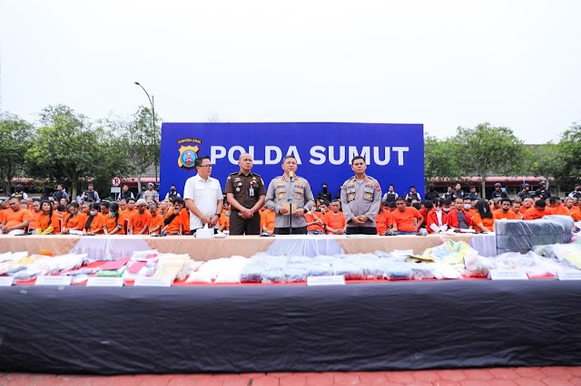 SAT NARKOBA POLRES SIMALUNGUN HADIR PRESS RELEASE POLDA SUMUT BERHASIL BONGKAR PABRIK NARKOBA