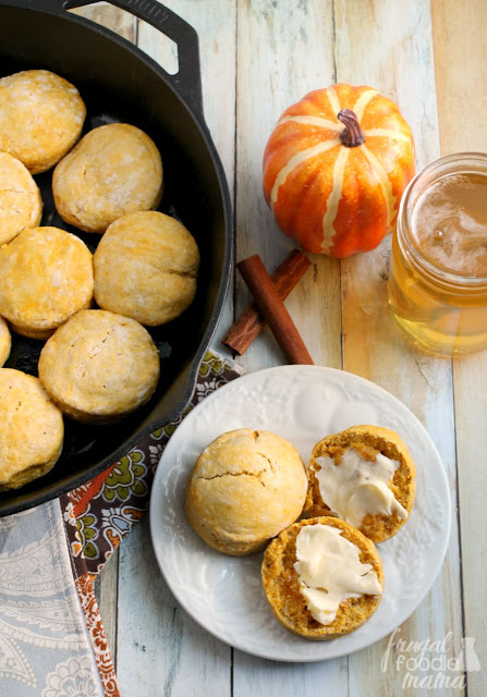 You just need 4 ingredients & 30 minutes to make these soft and fluffy Easy Pumpkin Cream Biscuits. Serve savory with your favorite soup or chili, or drizzle with honey for a sweet treat.