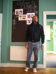At  "Clink 261" hostel reception lobby.