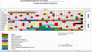 KALENDER PENDIDIKAN TAHUN PELAJARAN 2020/2021