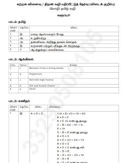 6th-9th std All Subject Answer Key for Learning Outcomes 