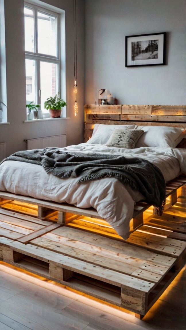 platform bed frame with pallets