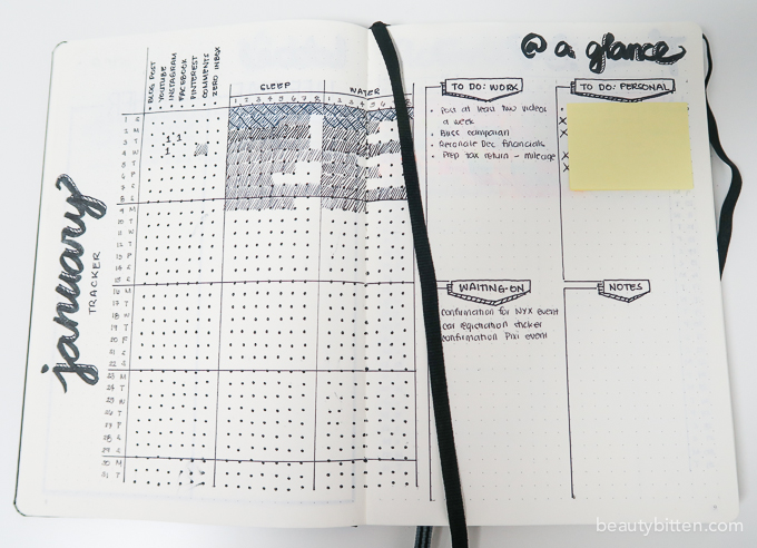 bullet journal monthly tracker