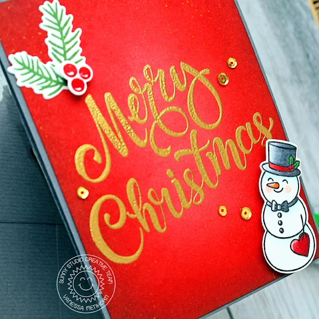 Sunny Studio Stamps: Season's Greetings Feeling Frosty Holiday Card by Vanessa Menhorn