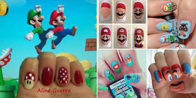 Diseños de uñas de Super Mario Bros