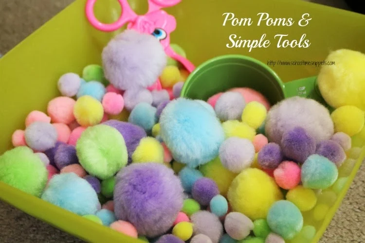 Sensory Bin Ideas Using Pom Poms