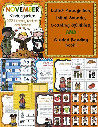 Kindergarten November Literacy Centers