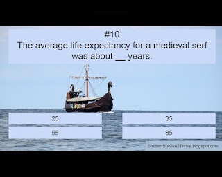 The average life expectancy for a medieval serf was about __ years. Answer choices include: 25, 35, 55, 85