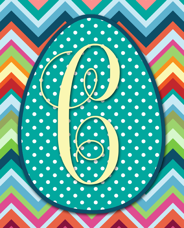 Free Printable Easter Egg Monograms | Letters A-Z Available | Instant Downloads