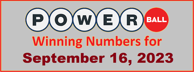 PowerBall Winning Numbers for Saturday, September 16, 2023