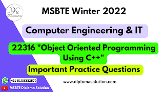 22316 Object Oriented Programming Using C++ Important Questions for MSBTE Exam