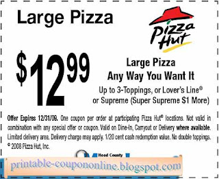 Free Printable Pizza Hut Coupons