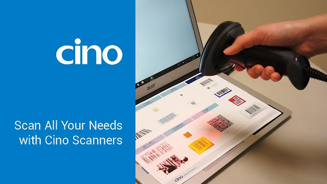 person scanning barcodes with cino scanner