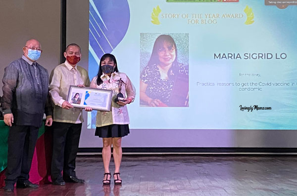mommy blogger, Mommy Sigrid, Bacolod Blogger Sigrid, blog awards, story of the year for blog, social media advocacy, COVID-19 vaccine, Resbakuna, journalism, journalists, 1st Bantala UPV Media Excellence Awards, University of the Philippines Visayas, Iloilo City
