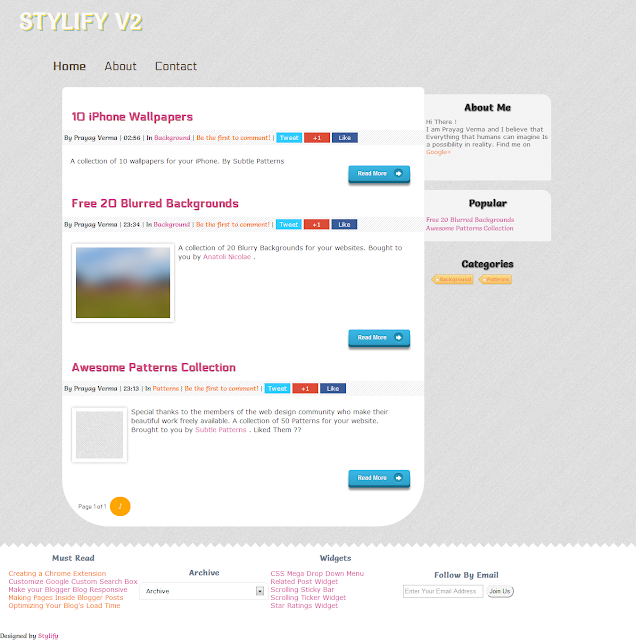 stylify v2 template screenshot large