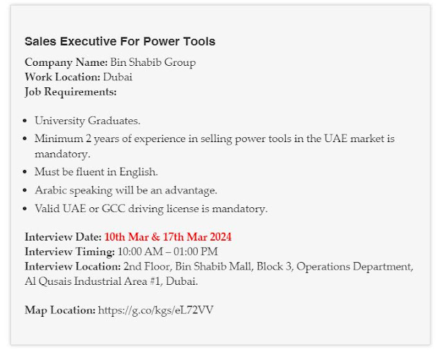 Dubai UAE Jobs Interviews From Today, 10 March 2024