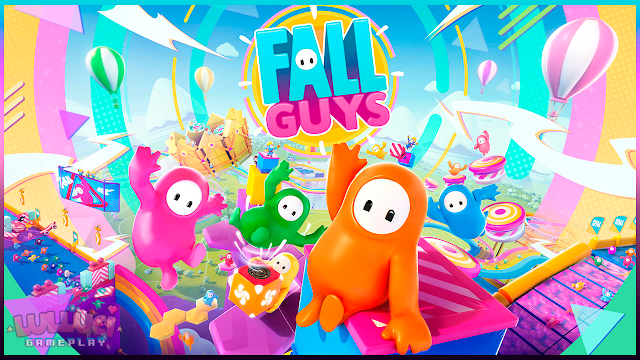 Banner Fall Guys - Jogos em Live, post com pequeno resumo do jogo e experiência da Streamer com a jogatina
