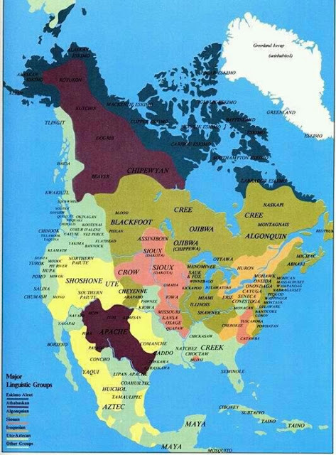 Карта языка индейского племени