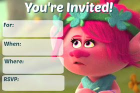 printable trolls invitations