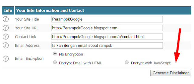 Cara membuat laman disclaimer untuk blogger dan wordpress