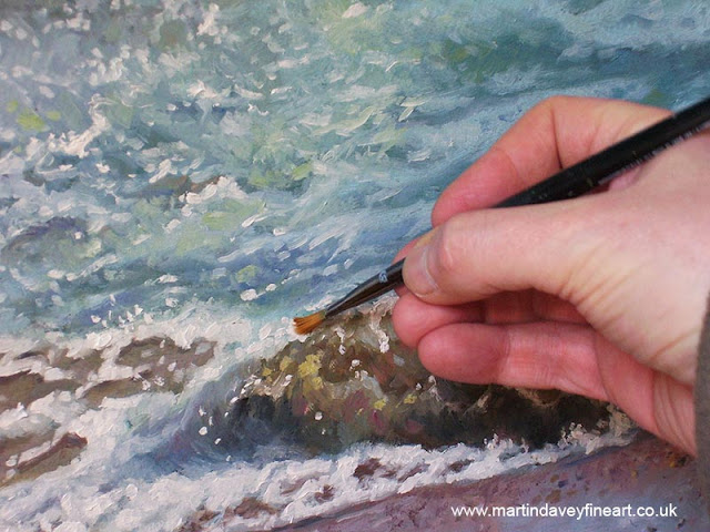 WIP waves oil painting M Davey