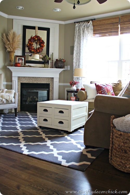 wood coffee table painted white