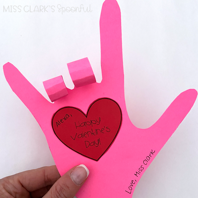 ASL I love you hand valentine