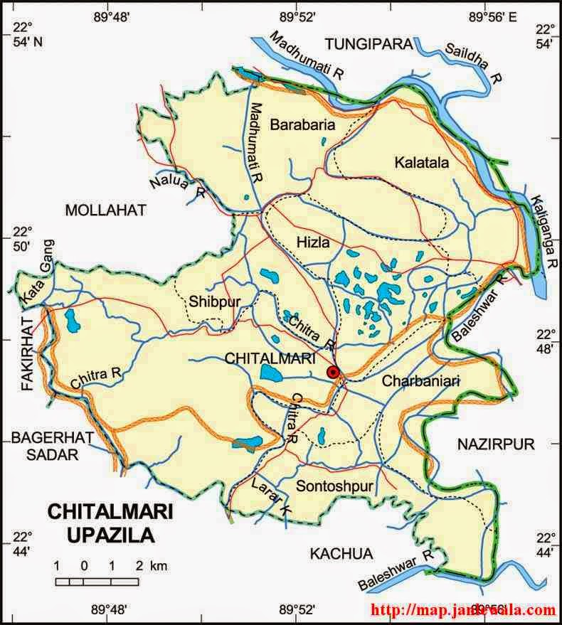 chitalmari upazila map of bangladesh