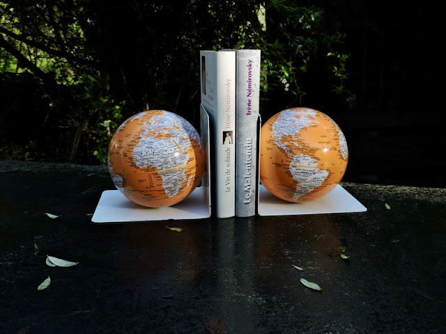A pair of travel themed bookends for the armchair traveller's books!