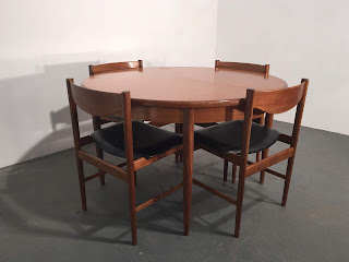 IB Kofod Larsen extendable G Plan dining table and four chairs - OCD Vintage