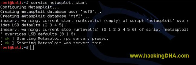 SERVICE METASPLOIT START