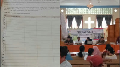 Sosialisasi Pembangunan SPBE di Desa Simanaere, Warga Tolak Menandatangani Surat Pernyataan