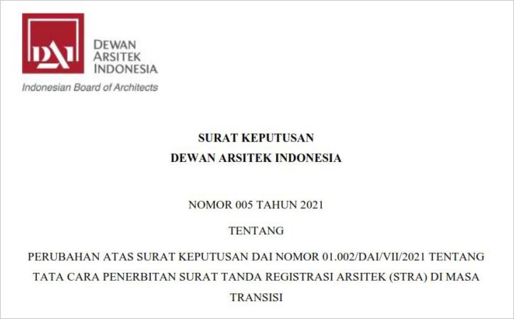 Download Tata Cara Penerbitan Surat Tanda Registrasi Arsitek (STRA)