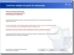 Confirmar ponto de restauração