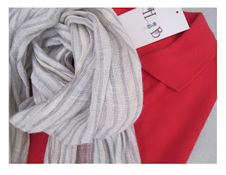 polo rojo niño foulard lino rayas