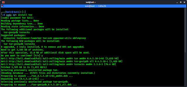 installing tor on kali linux