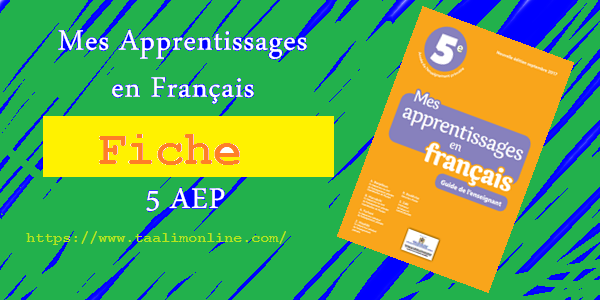 Fiches_Mes apprentissages_5AEP