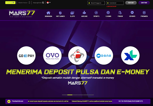 Agen Judi Slot Online Terpercaya Deposit via Pulsa & E-Money