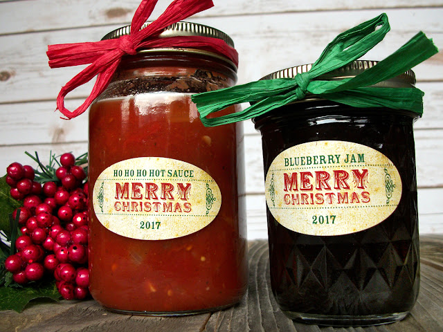 custom oval christmas canning labels for quilted jars