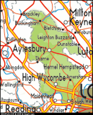 Buckinghamshire Political Regional Map