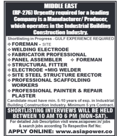 20 April 2024 - Assignment Abroad Times Gulf Jobs Vacancy