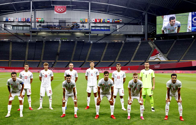 SELECCIÓN OLÍMPICA DE ESPAÑA. Temporada 2021-22. Eric García, Juan Miranda, Óscar Mingueza, Pau Torres, Mikel Oyarzabal, Unai Simón. Dani Ceballos, Pedri, Marco Asensio, Dani Olmo, MIkel Merino. SELECCIÓN OLÍMPICA DE EGIPTO 0 SELECCIÓN OLÍMPICA DE ESPAÑA 0. 22/07/2021. Juegos Olímpicos de Tokio 2020, fase de grupos, Grupo C, 1ª jornada. Sapporo, Japón, Sapporo Dome. GOLES: No hubo.