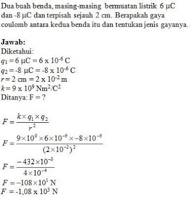 contoh soal Hukum Coulomb